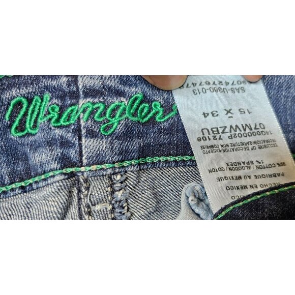 WRANGLER Sadie Womens 15 X 34 Mid Rise Thick Stitch Med Wash Bootcut Jeans W40 - Picture 8 of 8